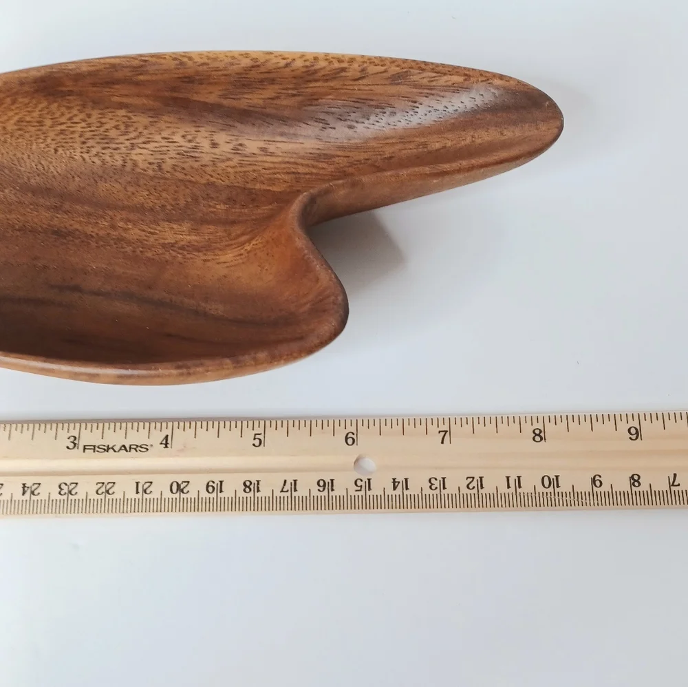 Set of Two Small Mid Century Modern Monkey Pods from Hawaii Trinket Cand…